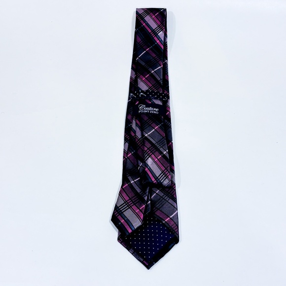 POINT ZERO Purple plaid tie - Picture 4 of 4